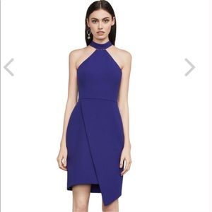 BCBG Navy Origami Skirt Cocktail Dress